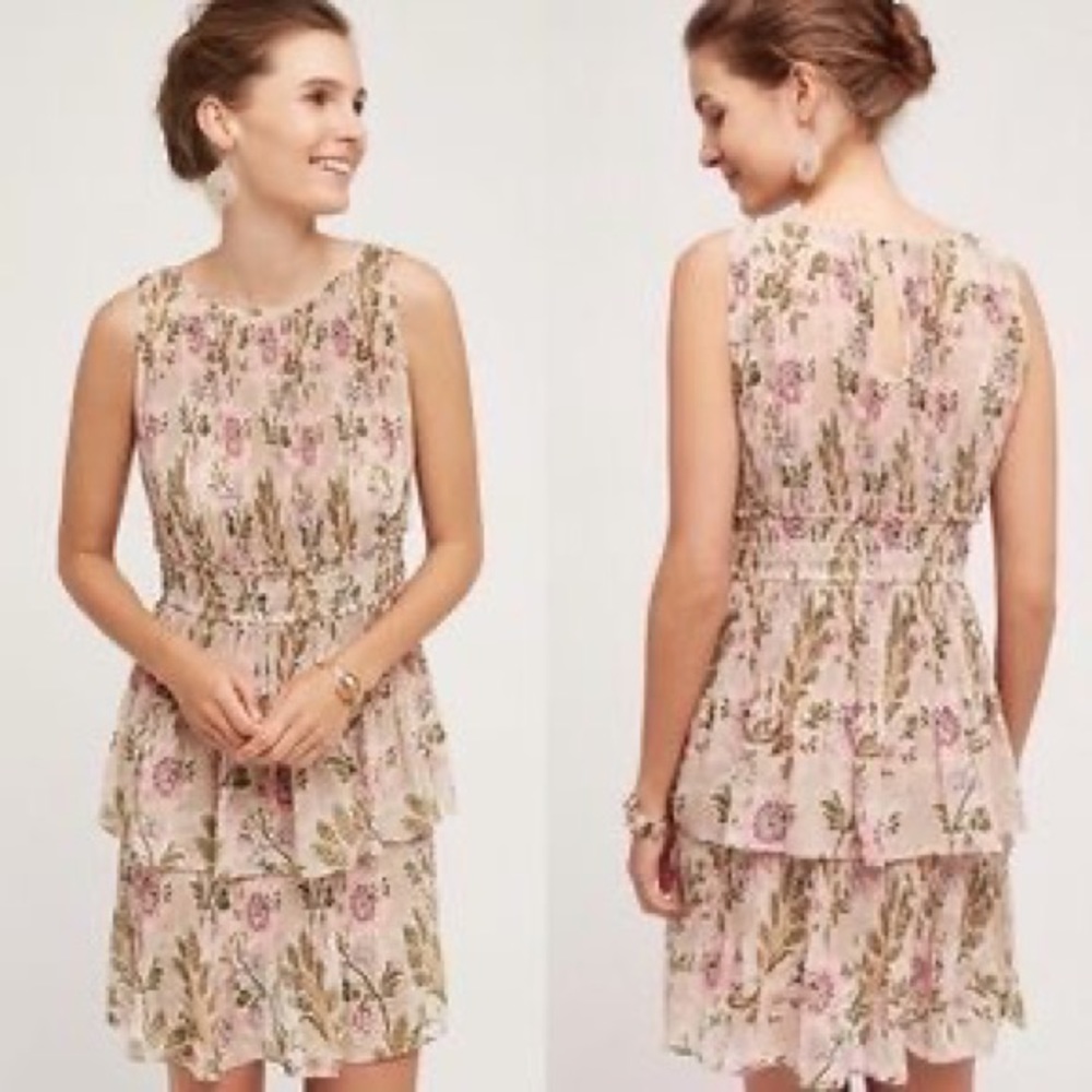 Plenty by Tracy Reese Floral Mini Dress - Pink and Green